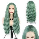 Perucas frontais de renda sintética WXHWCX Verde Menta Loose Wave 22 polegadas