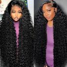 Perucas frontais de renda Tholap Deep Wave 13x6 200 Densidade 100% Cabelo Humano