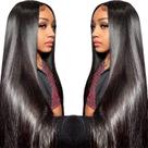 Perucas frontais de renda TTSMINS 30cm Cabelo humano 180 Densidade Natural