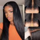 Perucas JUBOTIN, cabelo humano reto, 66 cm, renda frontal, 180% de densidade