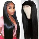Perucas mdgfge Lace Front, cabelo humano de 26 polegadas, liso, preto Perucas mdgfge Lace Front, cabelo humano de 26 polegadas, liso, preto