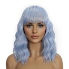 Perucas Mxayhnajxl, azul claro, sintético, comprimento do ombro 35 cm