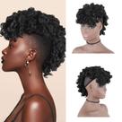 Perucas Oseti Mohawk para mulheres negras, rabo de cavalo moicano fofo e encaracolado com franja, prendedor de cabelo, perucas Afro Faux Hawks, cabelo moicano com clipe para afro-americana, peruca falsa de rabo de cavalo (1B)