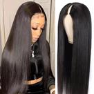 Perucas Pobokix V Part, cabelo humano brasileiro liso, 22 polegadas