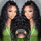 Perucas Simeider Water Wave Lace Front 100% cabelo humano 180% densidade