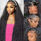 Perucas SQU&CIR Deep Wave Lace Front 32" Cabelo humano com 180% de densidade Perucas SQU&CIR Deep Wave Lace Front 32" Cabelo humano com 180% de densidade