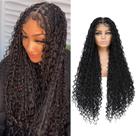 Perucas trançadas Humistabiu Boho Box Braid Knotless 36 polegadas pretas