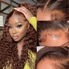 Perucas ULOVE HAIR Chocolate Brown HD Lace Front 20" 180% de densidade