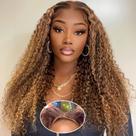 Perucas Wighottie Highlight Ombre 4/27 Deep Wave 100% cabelo humano Perucas Wighottie Highlight Ombre 4/27 Deep Wave 100% cabelo humano