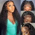 Perucas Wingirl HD Deep Wave Lace Front 180 Density Natural