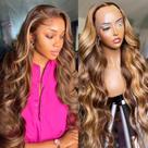 Perucas Yamikk Honey Blonde 30" HD Lace Front Human Cabelo Humano 180%