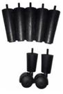 Pés Cama Box 12cm Casal Queen Com Rodizio 7 unid 5x2 Preto Pés Cama Box 12cm Casal Queen Com Rodizio 7 unid 5x2 Preto