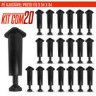 Pés de Armário Redondos Pretos Reguláveis 1417cm Kit Econômico com 20 Unidades para Móvei Pés de Armário Redondos Pretos Reguláveis 1417cm Kit Econômico com 20 Unidades para Móvei