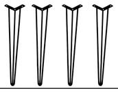 Pés De Ferro Mesa Banco Kit 4 Hairpin Legs 45cm 10.5mm