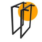 Pés de ferro metalon para mesa industrial de escritorio 75 x 50 cm Par 2 un Pés de ferro metalon para mesa industrial de escritorio 75 x 50 cm Par 2 un