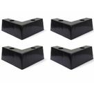 Pés Pezinho Cantoneira Grande 4 Unidades Pes 4cm Preto Baú e Puff - Suportar 100 kg