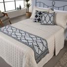Peseira Decorativa Cama Almofada Cheia Queen Jacard 5 Peças Preto Peseira Decorativa Cama Almofada Cheia Queen Jacard 5 Peças Preto