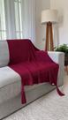 Peseira Manta Decorativa Pompom Sofá Sala Cama Luxo Tricot 150x90cm