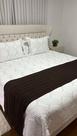 Peseira Manta Trança Tricot Cama King 260x60cm Madrid
