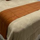 Peseira Suede drapeada Queen 2,30x45 terracota