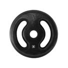 Peso de Musculação Ferro Fundido Emborrachado com Alça Lateral 5kg Preto Anilhas Fitness