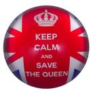 Peso de papel c/vidro estampa keep calm inglaterra