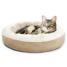 Pet Bed Love's Cabin Round Donut de 20 polegadas para gatos ou cães pequenos