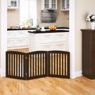 Pet Gate PAWLAND, de madeira, independente, dobrável, 60 cm, 3 painéis Pet Gate PAWLAND, de madeira, independente, dobrável, 60 cm, 3 painéis