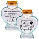 Pet Memorial Urns Sand Keepsake Jar Heart Glass, 2 unidades Pet Memorial Urns Sand Keepsake Jar Heart Glass, 2 unidades