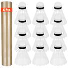 Petecas de badminton Hysagtek 12 peças de plástico branco