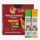 Petisco Cremoso Tipo Pasta para Gatos 48 Unidades Sortidas Frango e Salmão