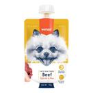 Petisco para cao wanpy creamy sache de carne cenoura e ervilha 90g