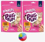 Petiscos para gatos Purrpops Chicky Licks de frango liofilizado, 2 pacotes Petiscos para gatos Purrpops Chicky Licks de frango liofilizado, 2 pacotes