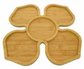Petisqueira Bambu Flor com 5 Divisórias 30x30cm - Casíta