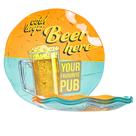 Petisqueira Beer Zone Pub Retro Verde e Laranja Vidro -Dynasty