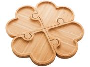 Petisqueira c/4 Divisórias Bambu Heart Q Cabeça 26x26x1,5cm