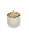 Petisqueira Ceramica Natal Nozes Esmalte Fume 18x12x3,5cm