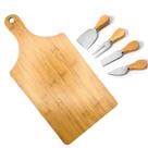 Petisqueira com Facas para Queijos 5 Peças Aço Inox Bambu Petisqueira com Facas para Queijos 5 Peças Aço Inox Bambu