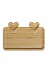 Petisqueira de Bamboo com 2 Molheiras Gamela Tábua de Frios