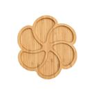 Petisqueira de Bambu Aspero com 6 Divisórias 19,5cm