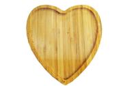 Petisqueira de Bambu Formato Coração 18,5 cm Petisqueira de Bambu Formato Coração 18,5 cm
