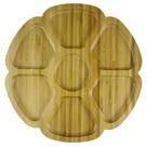 Petisqueira de Bambu Redonda 7 Divisórias Modelo Flor