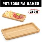 Petisqueira de Bambu Retangular 26 cm Petiscos Entradas Queijo Azeitona Sushi