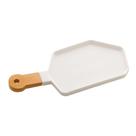Petisqueira de Porcelana com Cabo de Bambu Branca Matt 14285 - Bon Gourmet - Wolff