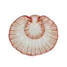 Petisqueira Dupla Cerâmica Concha Relevo Coral 35x6,5cm