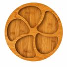 Petisqueira em MDF com Bambu 5 Divisórias Tábua de Petiscos Brisa para Queijos Frios e Aperitivos Petisqueira em MDF com Bambu 5 Divisórias Tábua de Petiscos Brisa para Queijos Frios e Aperitivos