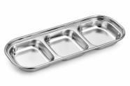 Petisqueira Inox 304 Com 3 Divisórias Porta Molho Petiscos Frios Amendoim Multiuso Petisqueira Inox 304 Com 3 Divisórias Porta Molho Petiscos Frios Amendoim Multiuso