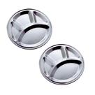 Petisqueira Luxo 4 Divisões Jogo com 2 Aço Inox - Ø32cm. SALDÃO.