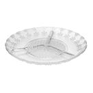 Petisqueira Lyor Floral de Vidro com 3 Divisórias 19,5cm