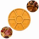 Petisqueira Madeira 7 Divisórias Bandeja Redonda Gourmet